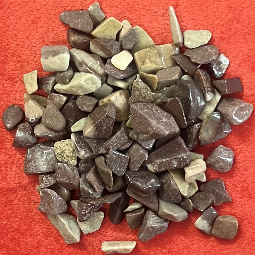 Indian Consigners Natural Crushed Polished Tumbled Gem Stone Chips, Decoration & Healing Crystals (Choclate Jasper)