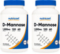 Nutricost D-Mannose 500 mg, 120 Caps (2 Bottles) - 1000mg Per Serving, Non-GMO and Gluten Free