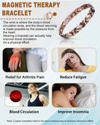MagVIVACE Pure Copper Bracelet for Women, Magnetic Bracelets with 3500 Gauss Magnet(C)