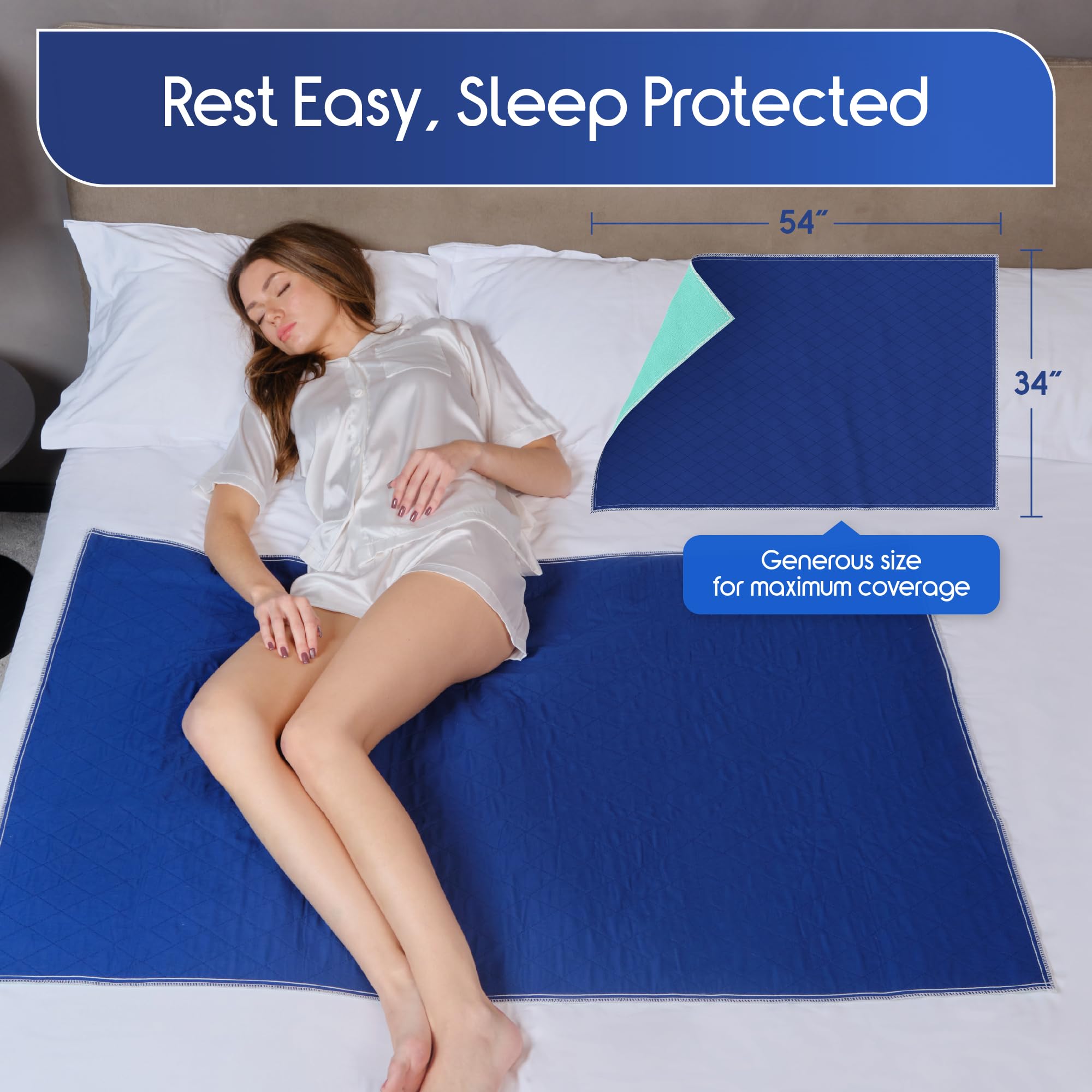 Inspire Waterproof Mattress Protector, Dark Colored to Hide Stains, Extra Large 34 x 54, Quilted Bed Pad for Incontinence Washab