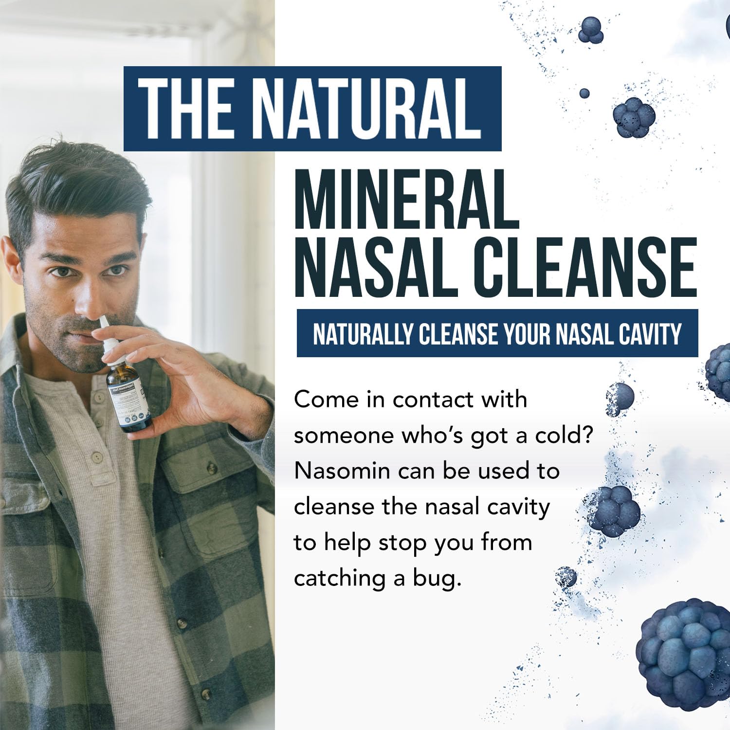 Nasomin Nasal Iodine - Nasal Antiseptic Spray - Neutralize Your Nose of Germs - Iodine + Fulvic Acid Blend -150+ Uses Per Bottle
