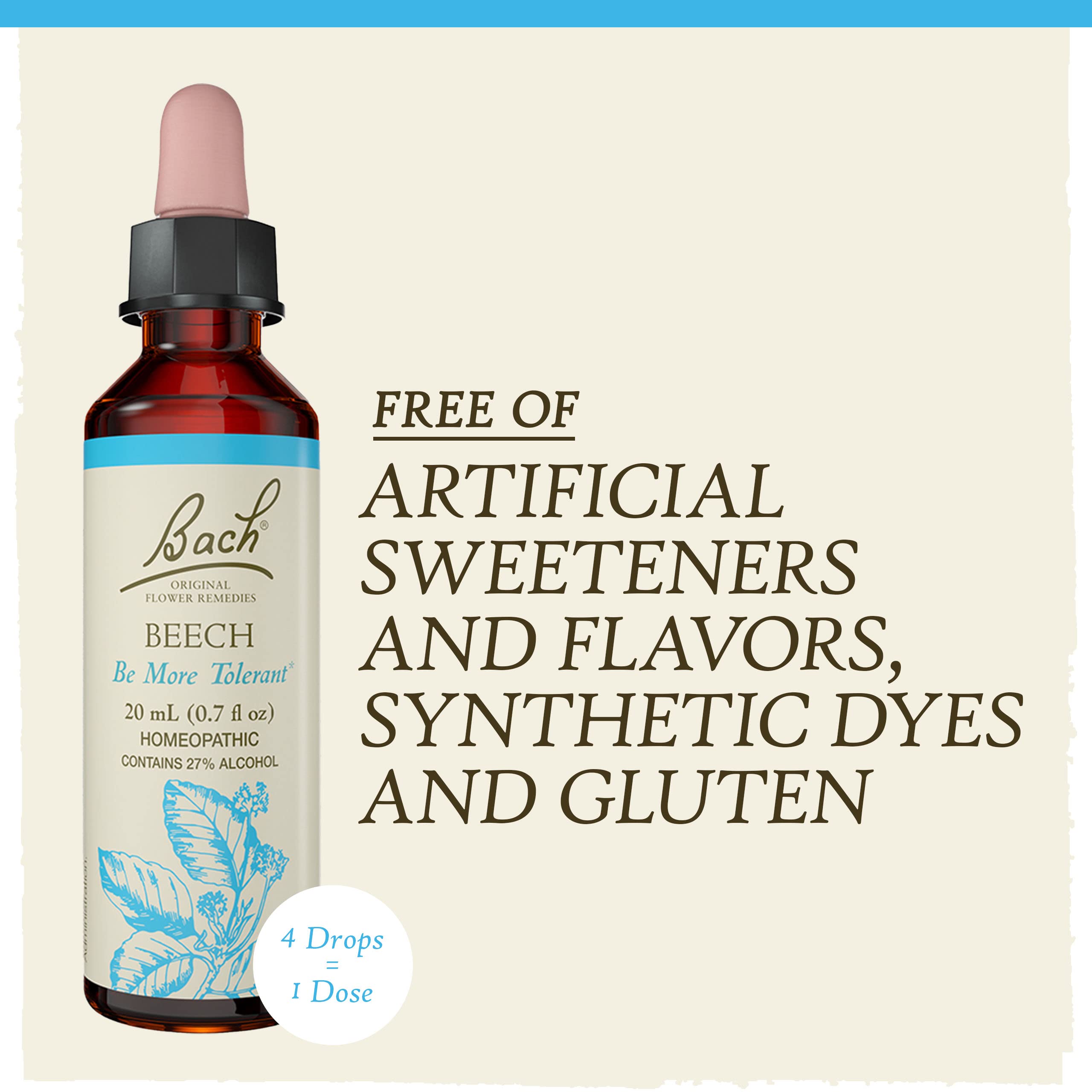 Bach Original Flower Remedies, Beech for Tolerance, Natural Homeopathic Flower Essence, Holistic Wellness and Stress Relief, Veg