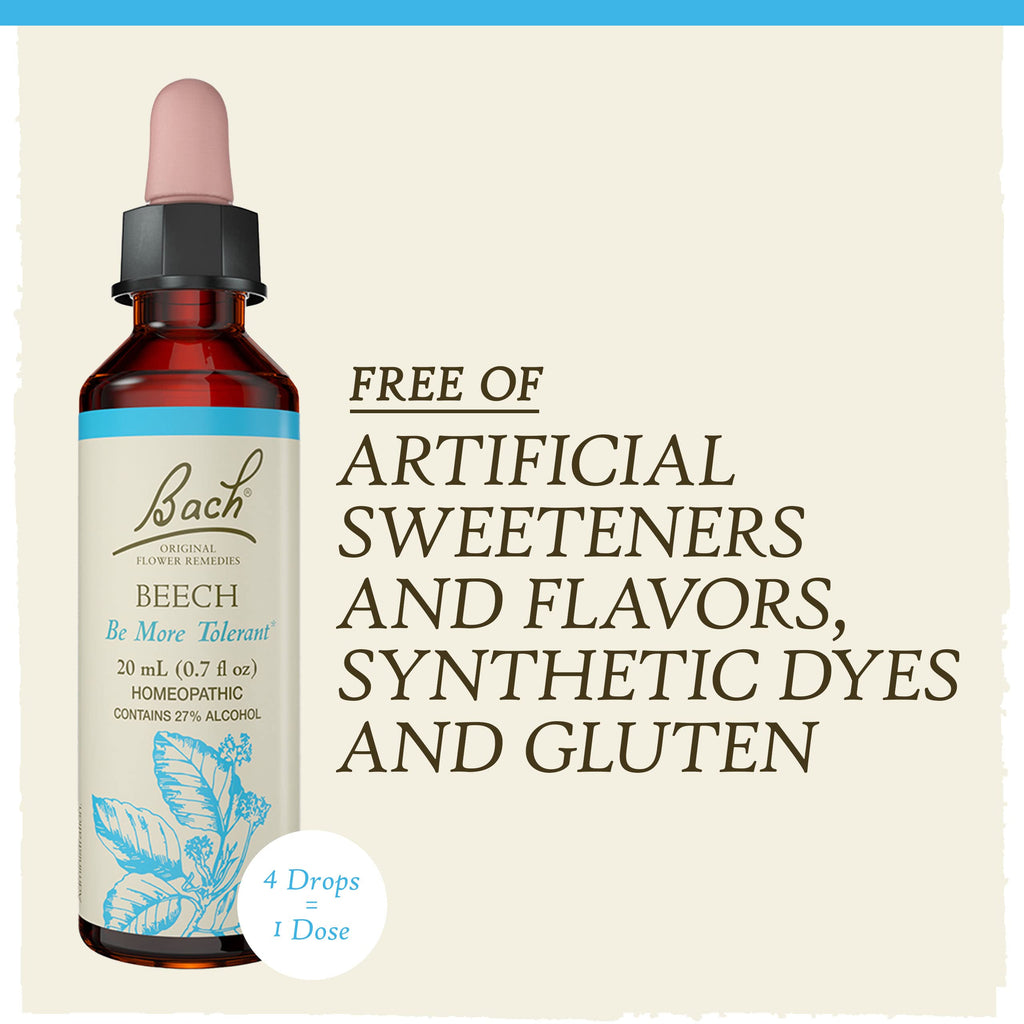 Bach Original Flower Remedies, Beech for Tolerance, Natural Homeopathic Flower Essence, Holistic Wellness and Stress Relief, Veg