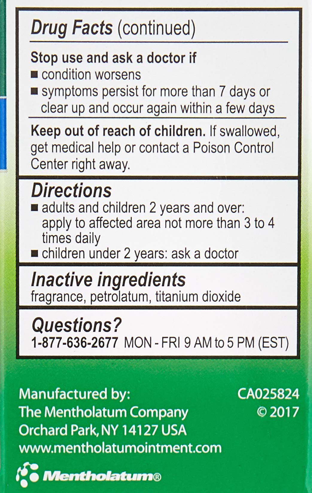 Mentholatum Ointment Jar 1 oz (Pack of 6)