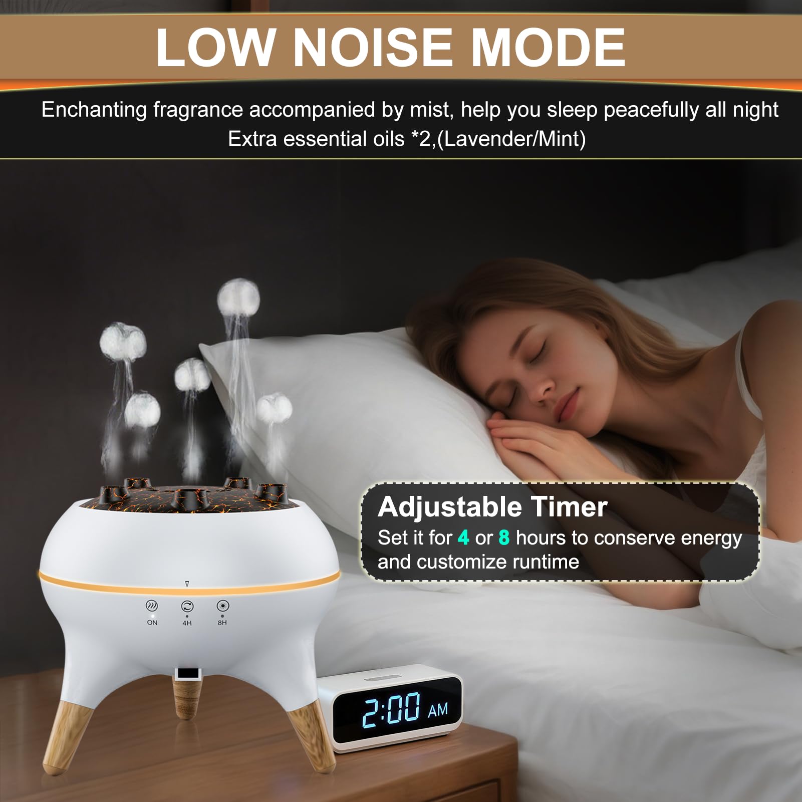 Morbou Essential Oil Diffuser Jellyfish Mist Dancing with Music Aromatherapy, 7 Colorful Lights Hotel Collection Diffuser Oils S