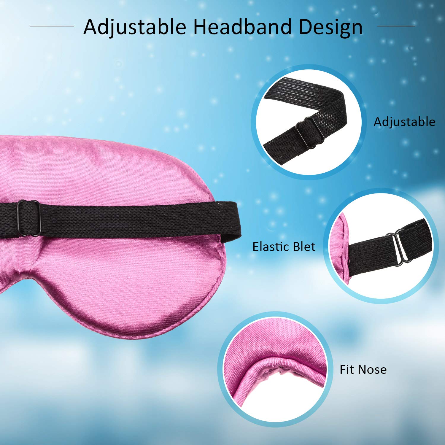 12 Pieces Silk Sleep Mask Pure Silk Sleep Eye Mask with Adjustable Strap Soft and Smooth Eye Cover for Sleeping Blocking out Lig