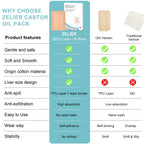 12Pcs Castor Oil Pack Wrap for Liver, Stomach, Belly Button | 7.9 *5.5  Organic Cotton Pads | Highly Absorbent Self-Adhesive Dis