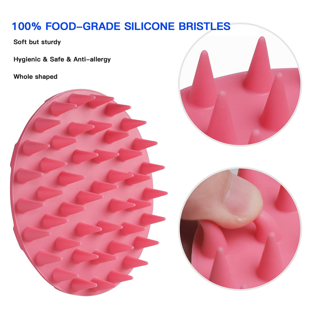 INNERNEED Scalp Massager Shampoo Brush, Wet & Dry Manual Scalp Care Head Scrubber Hair Washing, Soft Silicone Bristles, for Hair
