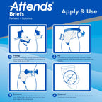 Attends Stretch Adult Disposable Briefs, Medium/Regular, 31-52 Waist with Tab Closure, Ultimate Absorbency with Dry-Lock Contain