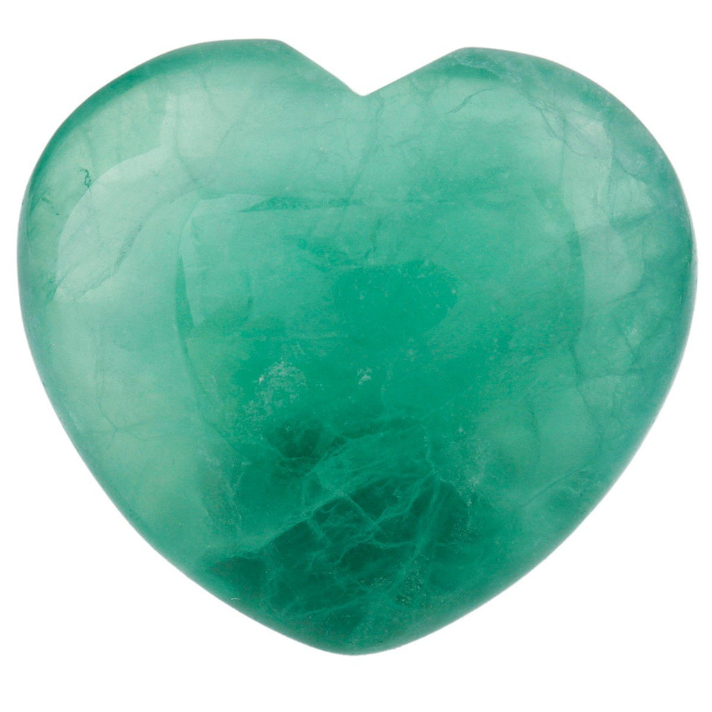 mookaitedecor Healing Crystals Green Fluorite Heart Love Worry Palm Stone Reiki Balancing 1.6 Inch
