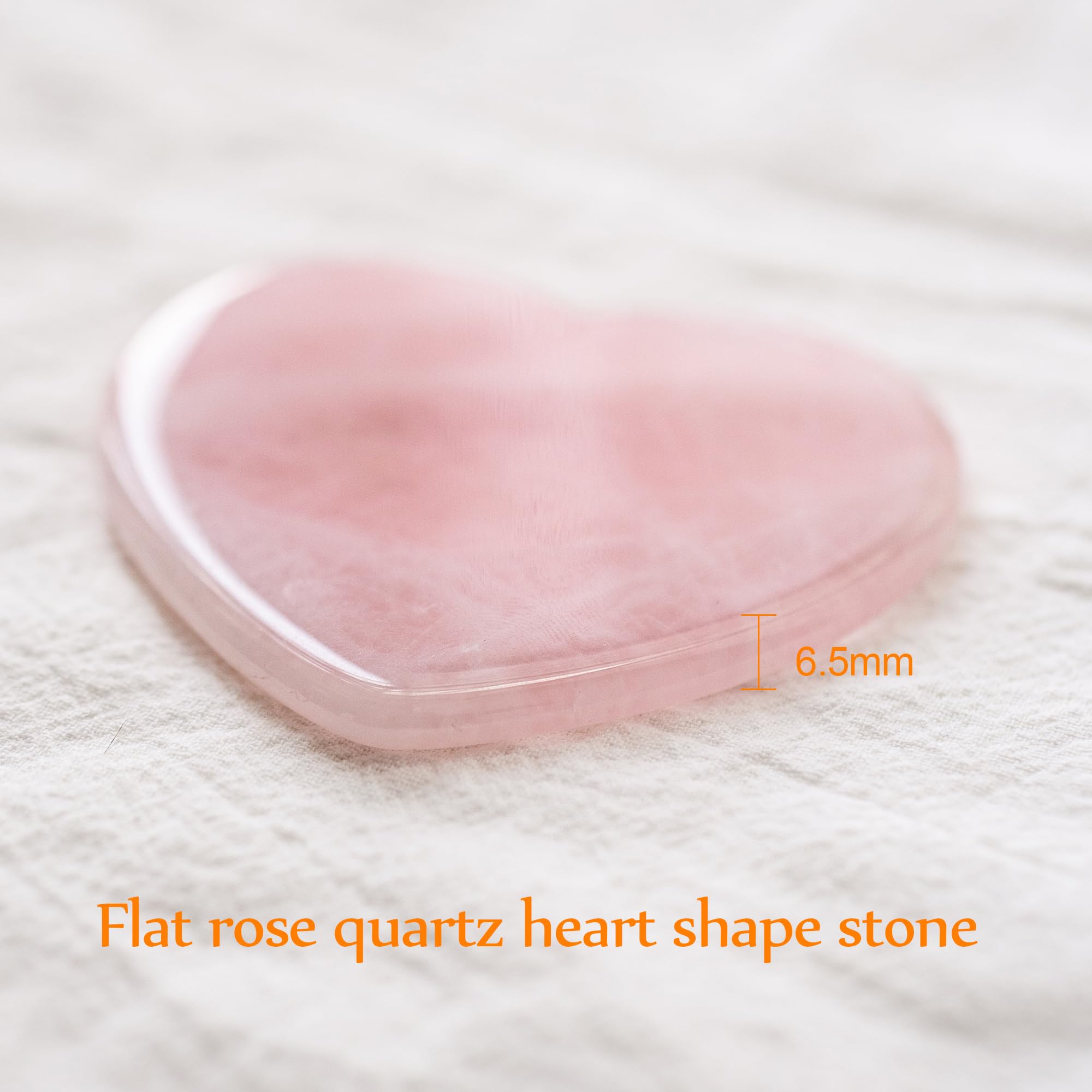 ideayard Big Rose Quartz Heart 72-75mm Love Healing Crystal Meditation Palm Stone Quartz Worry Stone for Relieve Anxiety Stress