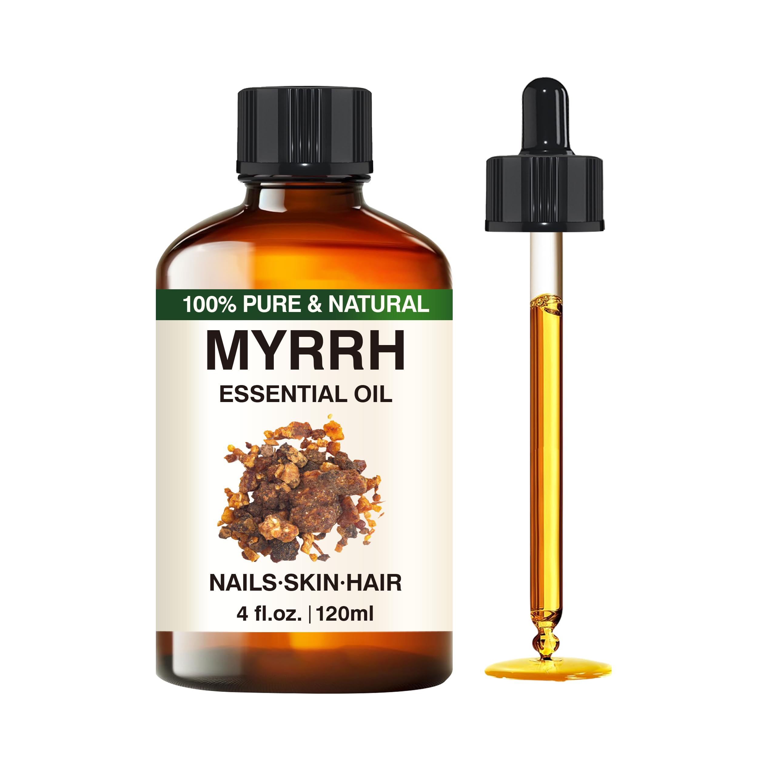 Airoomoil Myrrh Essential Oil 4oz - 100% Pure Therapeutic Grade for Diffusers, Bath Bombs/Soap Making & Massage | Rich Earthy Ar