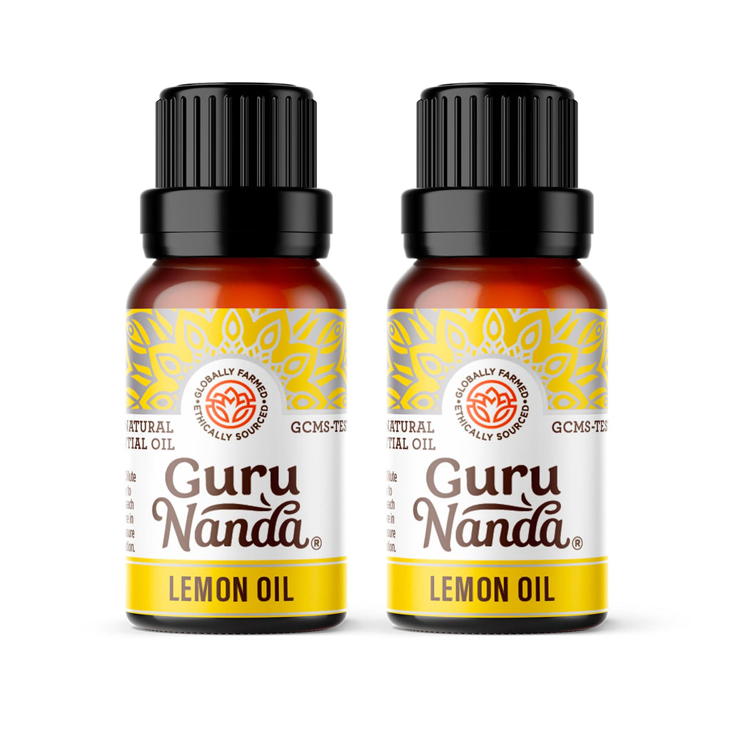 GuruNanda Lemon Essential Oil - 100% Pure, Natural, Undiluted Aromatherapy Oil for Diffusers, Massage & DIY Recipes - Fresh Citr