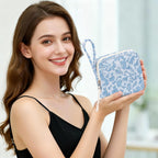 Chicarries Small Makeup Bag | Discreet Period Bag Pad Pouch for Purse| Sanitary Napkin Storage & Tampon Holder for Travel (Flowe