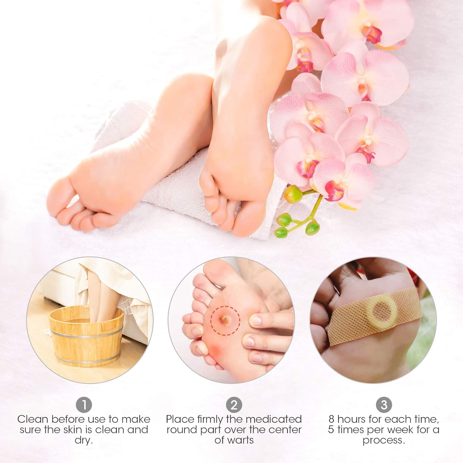 MQUPIN 24 Pack Maximum Strength Corn Removers for Feet and Toes, Plaster With Hole, One Step Pads
