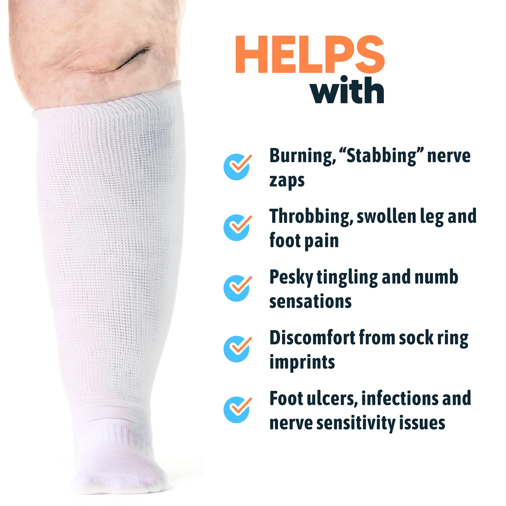Viasox Non-Binding Diabetic Socks for Men & Women (Large, Black)