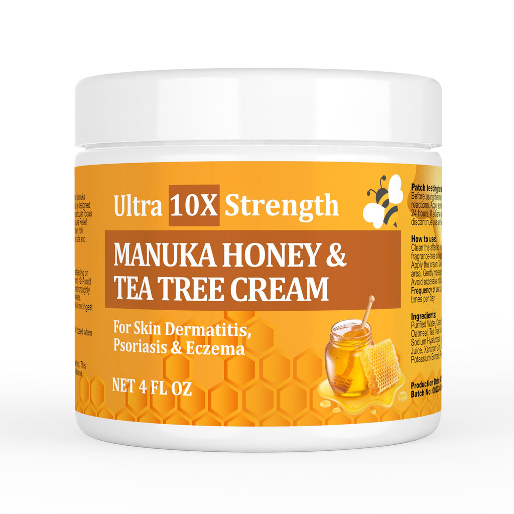 SIONPPGET Manuka Honey and Colloidal Oatmeal Cream, Gentle Smoothing for Dry & Itchy Skin, Fast Acting for Eczema, Psoriasis, De