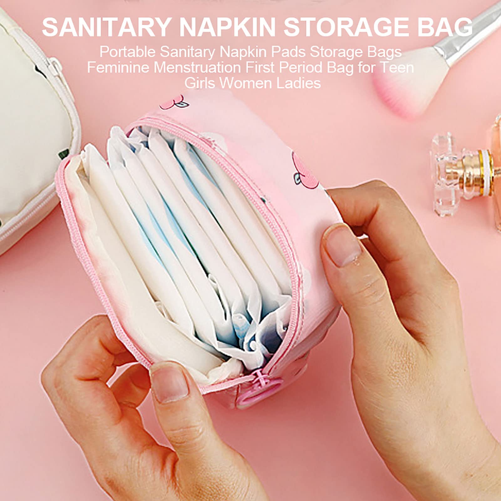 2 Pack Sanitary Napkin Storage Bag Small Portable Menstrual Cup Nursing Pad Storage Pouch, Traveler Friendly Menstrual Period Ba