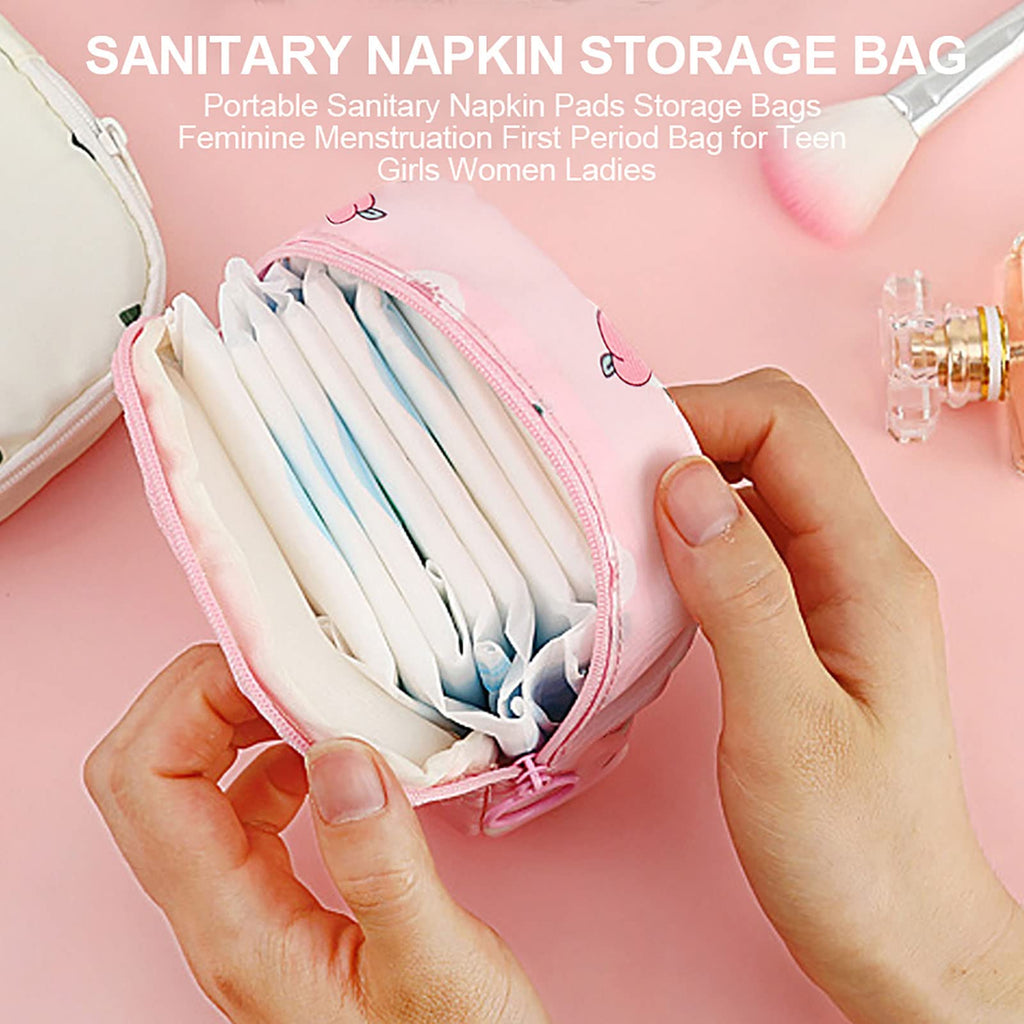 2 Pack Sanitary Napkin Storage Bag Small Portable Menstrual Cup Nursing Pad Storage Pouch, Traveler Friendly Menstrual Period Ba