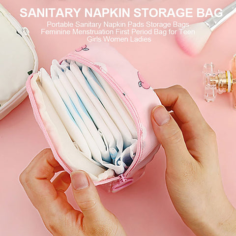 2 Pack Sanitary Napkin Storage Bag Small Portable Menstrual Cup Nursing Pad Storage Pouch, Traveler Friendly Menstrual Period Ba