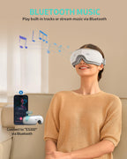 SKG Eye Massager with Heat & Music, Foldable Eye Mask for Migraine & Strain, 5 Massage Modes, Perfect Relaxation Birthday Gifts