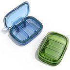 2 Pack 3 Compartment Small Pill Box, Moisture Proof Pill Case, Travel Pill Organizer for Pocket Purse, Daily Portable Medicine V