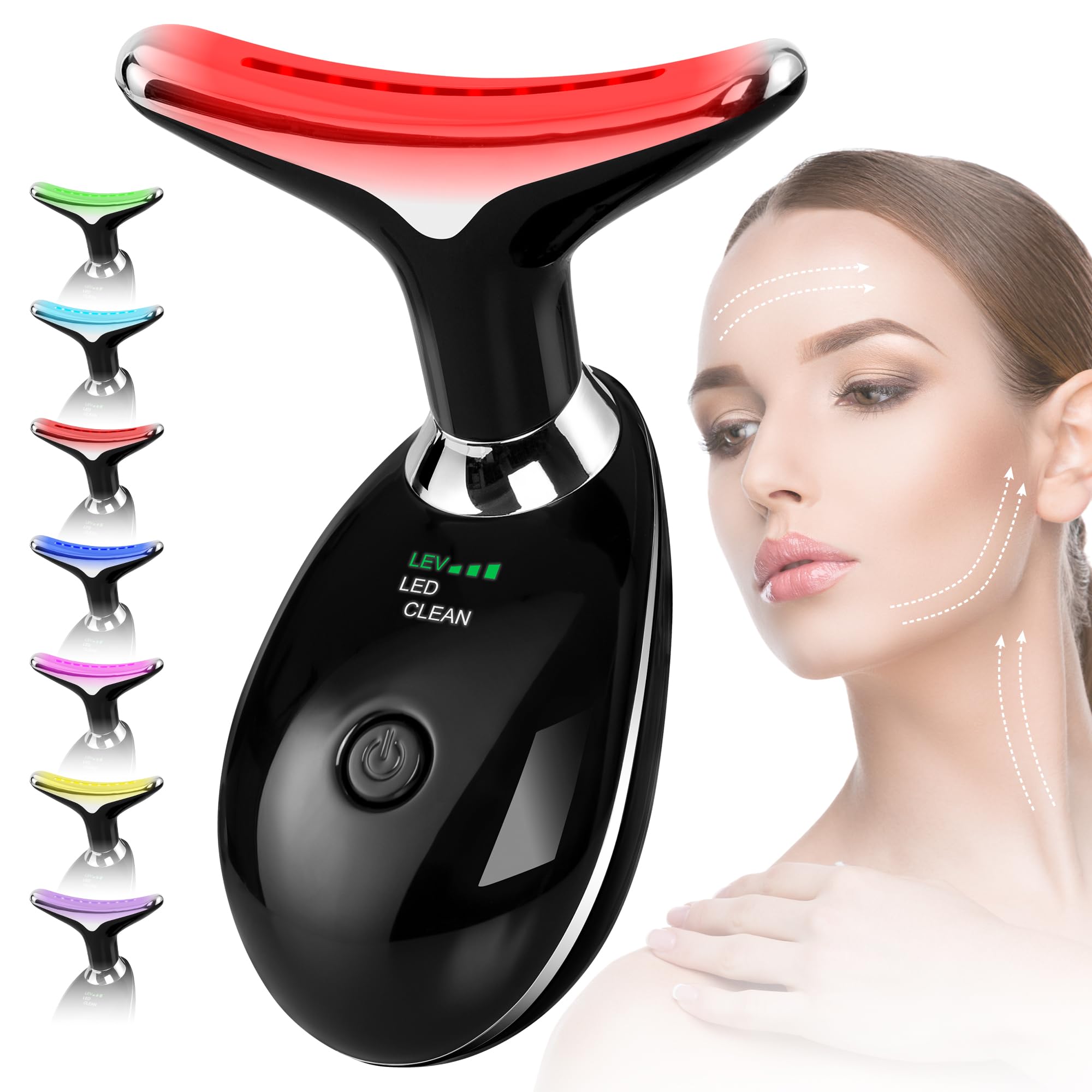 Red-Light-Therapy-for-Face and Neck with 7 Color (Silver)