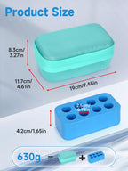 YOUSHARES Insulin Vial Cooler Travel Case - 8 Slots Freezable Ice Brick Organizer for Peptide Vials, GLP-1 Fridge Holder Diabeti