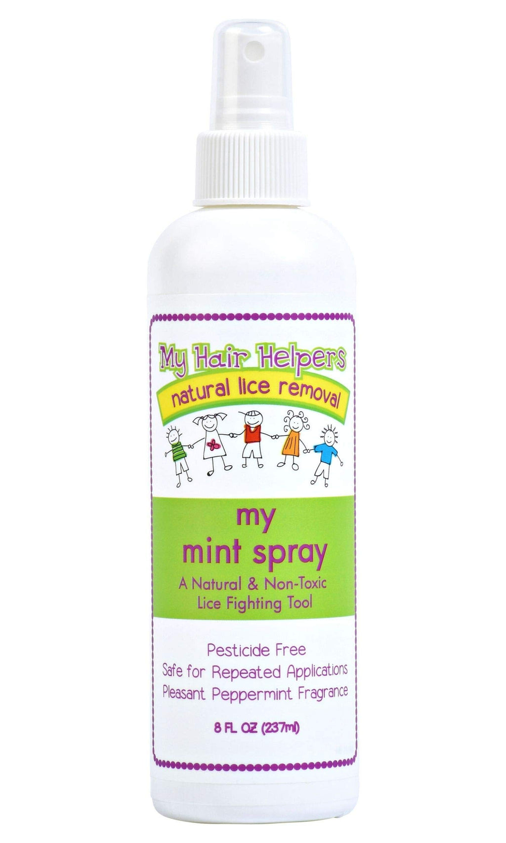 My Hair Helpers Anti-Lice Mint Spray for Head Lice Defense - Naturally Formulated with Essential Oils, 8 fl Ounces, Works on 1-2