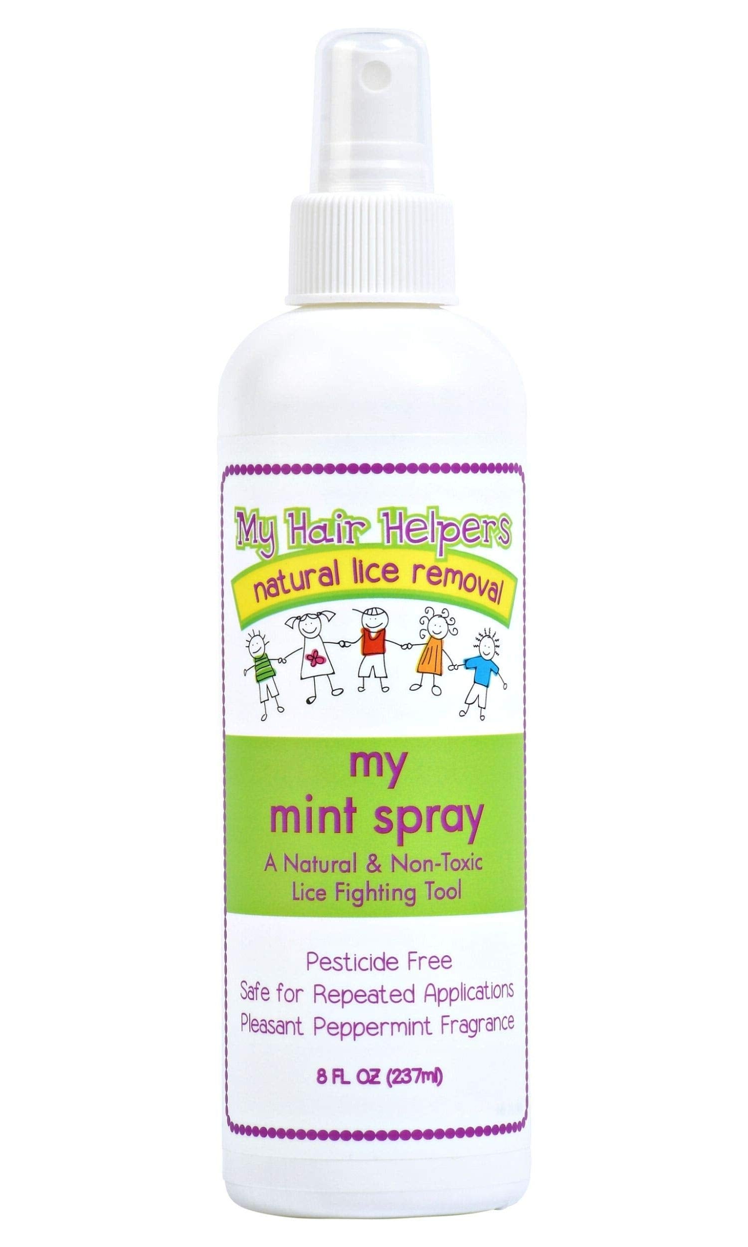 My Hair Helpers Anti-Lice Mint Spray for Head Lice Defense - Naturally Formulated with Essential Oils, 8 fl Ounces, Works on 1-2