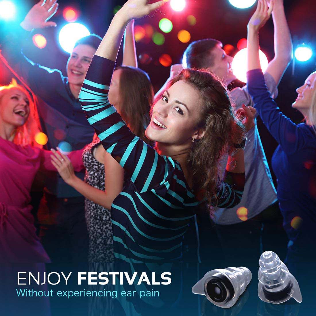 High Fidelity Concert Earplugs, Reusable Musicians Ear Plugs, 24dB Advanced Filter Technology Ear Protection