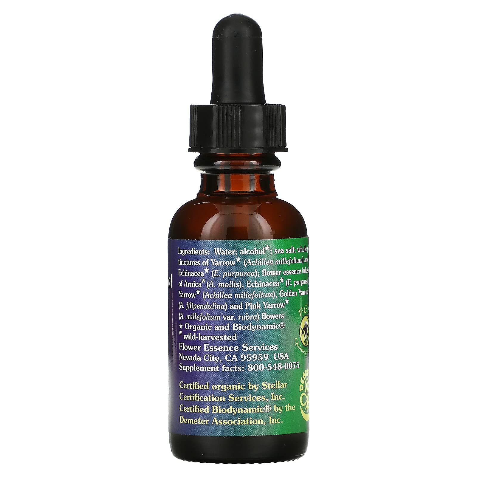 FLOWER ESSENCE SERVICES Yarrow Environmental Solution Dropper, 1 Ounce