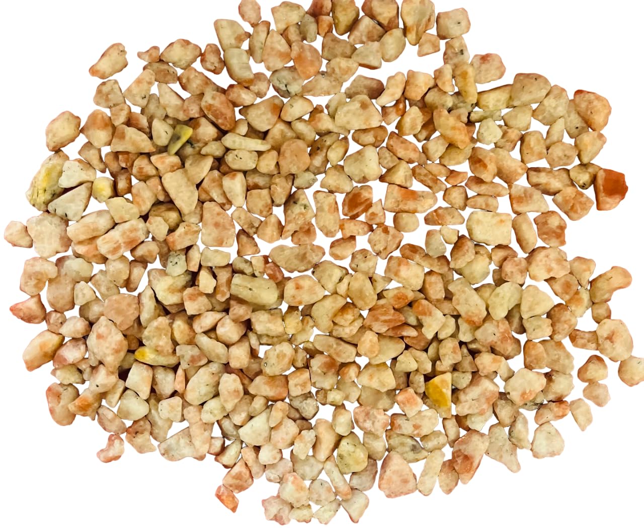 Indian Consigners Natural Crushed Polished Tumbled Gem Stone Chips, Decoration & Healing Crystals (Sun Stone)