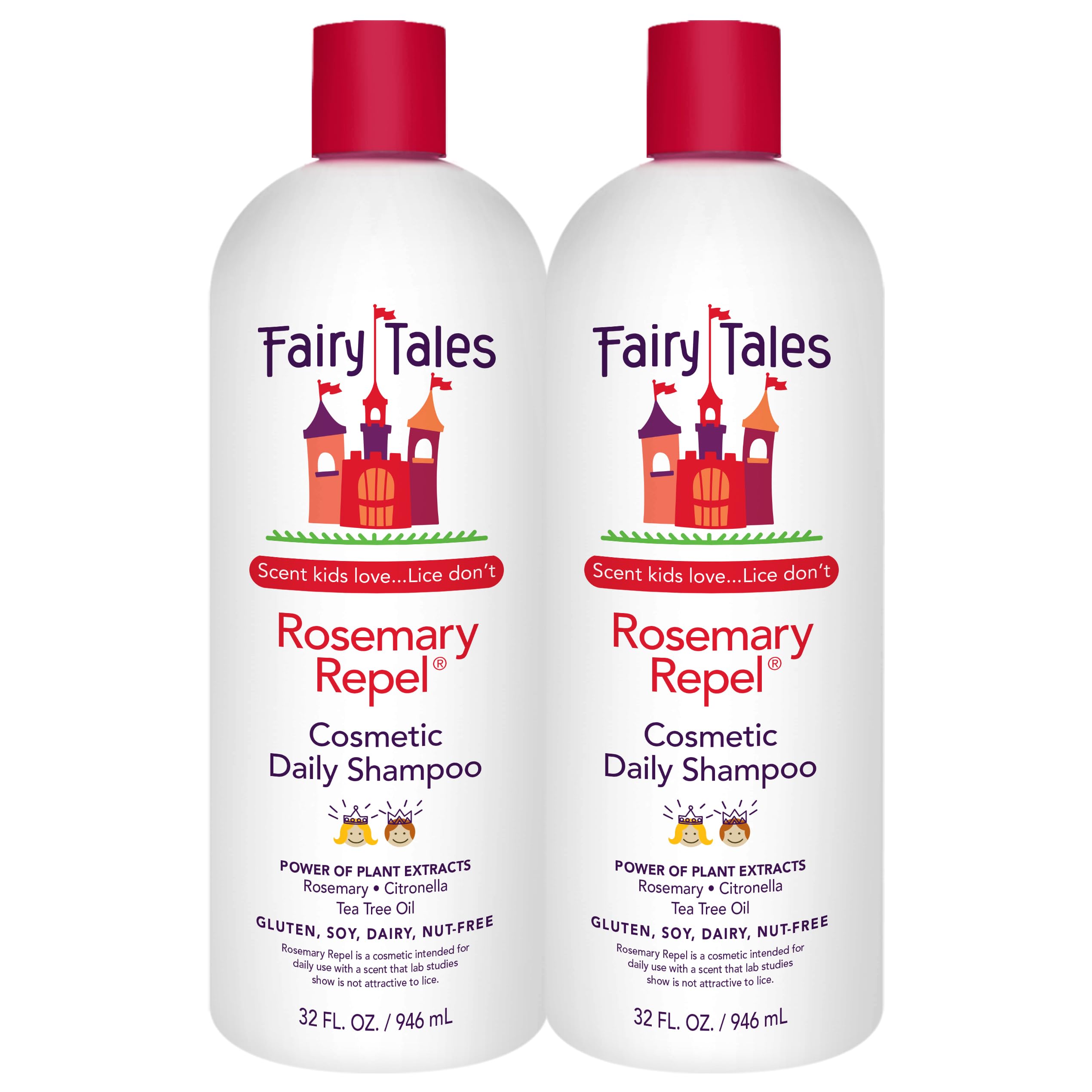 Fairy Tales Rosemary Repel Daily Kids Shampoo- Kids Like the Smell, Lice Do Not, 32 fl oz. (Pack of 2)