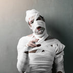 Preboun Halloween Mummy Bandage Wrap Bloody Gauze Zombie Makeup Props Creepy Costume Bandage Cosplay Party (White,65.6 ft X 3.15