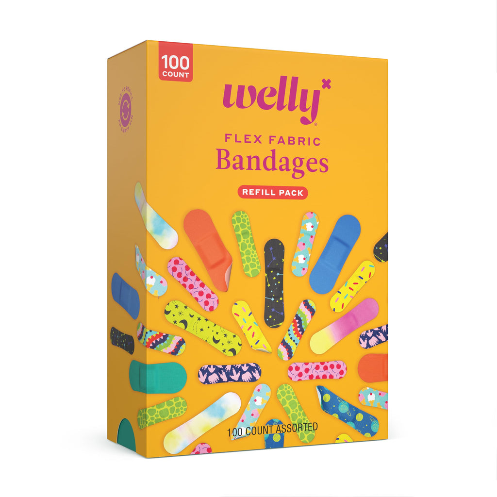 Welly Bravery Badge Value Pack | Adhesive Flexible Fabric Bandages | Assorted Shapes and Patterns for Minor Cuts, Scrapes, and W