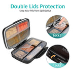 Travel Pill Organizer Large Portable Moisture Proof Vitamin Case, Fullicon Oversize 8 Compartment Pill Box, Pill Holder - Airtig