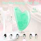 Sherr 24 Pcs Gua Sha Facial Tool Resin Gua Sha Massage Tool Heart Shaped Gua Sha Stone Guasha Board for Face Body Skin Massage S