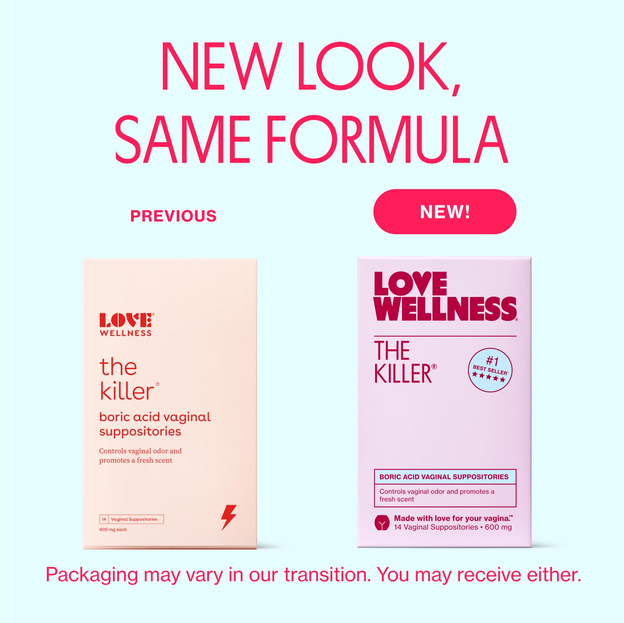 Love Wellness The Killer | Boric Acid Suppositories for Women | Vaginal Suppository for Healthy pH Balance & Vaginal Odor Contro