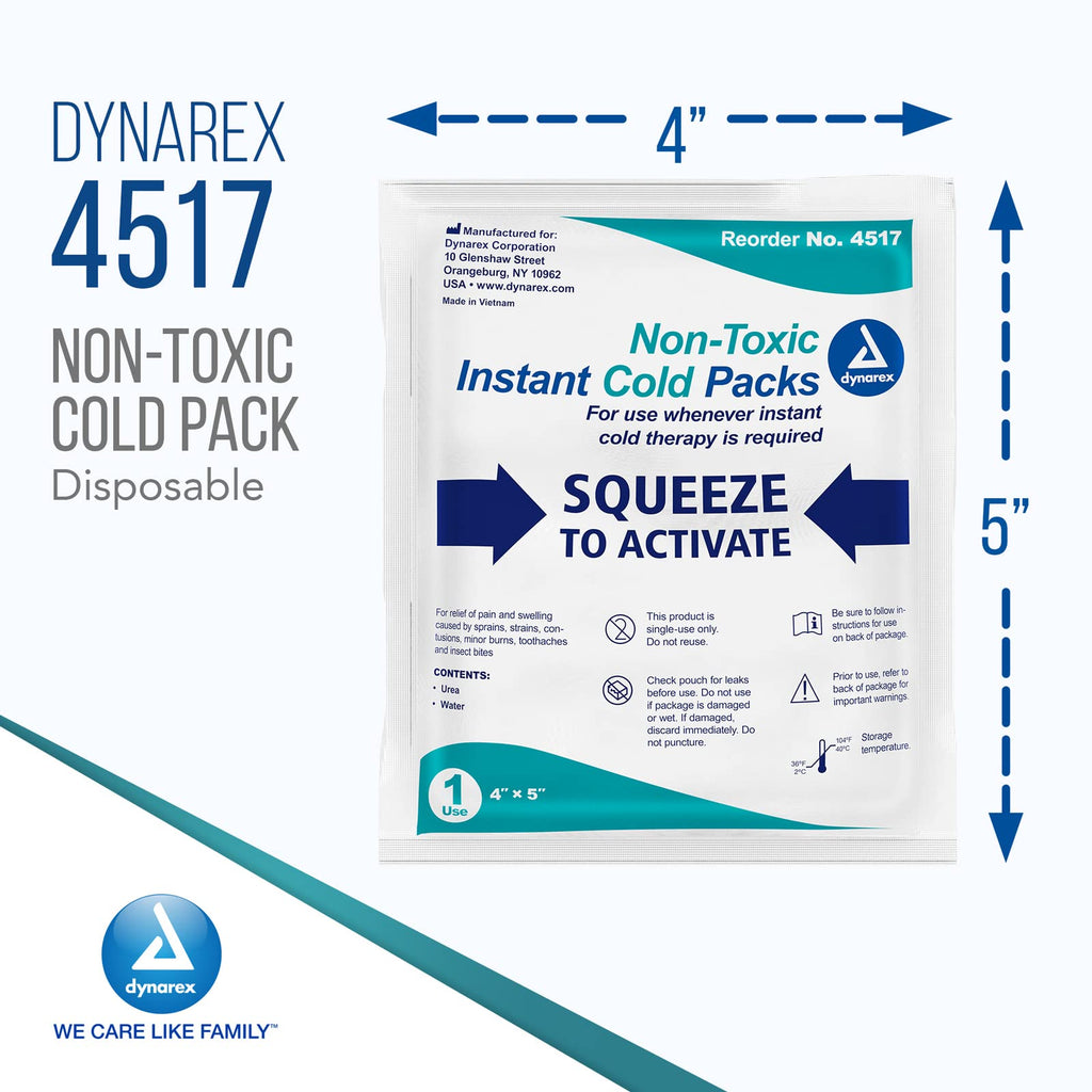Dynarex 4517 Instant Cold Pack with Urea, 4x5, Pack of 24