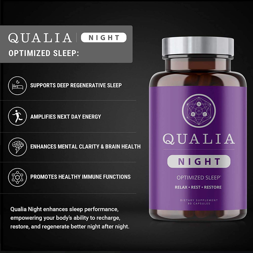 NEUROHACKER COLLECTIVE Qualia Night Sleep Aid | Non-Habit Forming | Science-Backed Supplement for Deep Refreshing Sleep | Melato