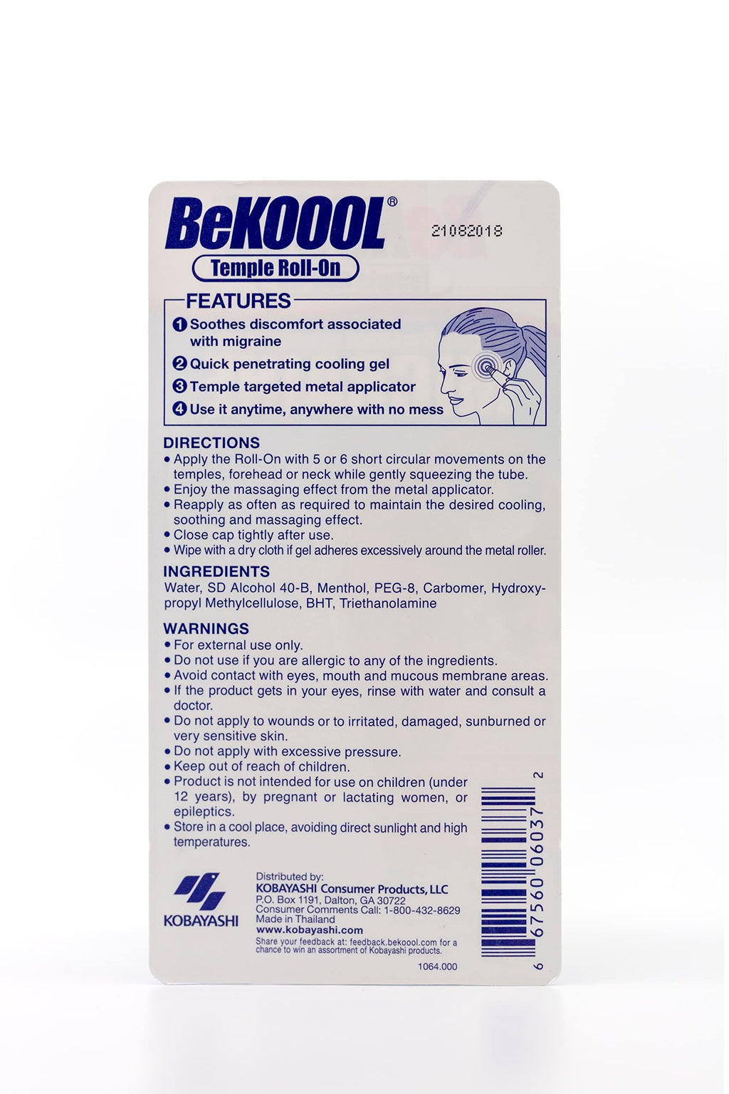 BeKoool Migraine Roll-On Gel, 1 Count