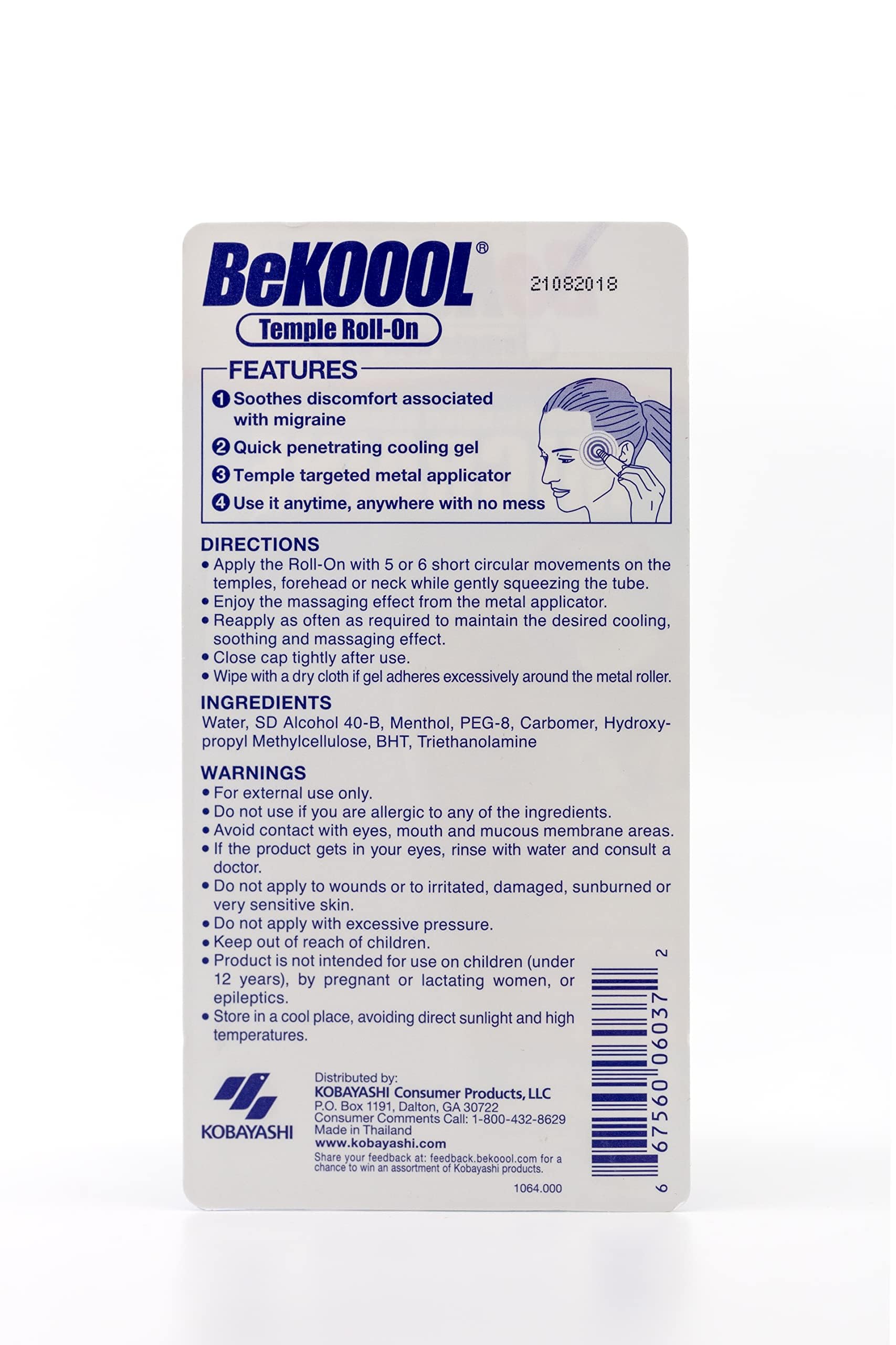 BeKoool Migraine Roll-On Gel, 1 Count