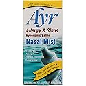 Ayr Allergy & Sinus Hypertonic Saline Nasal Mist, 1.69-Ounce Spray Bottles (Pack of 4)