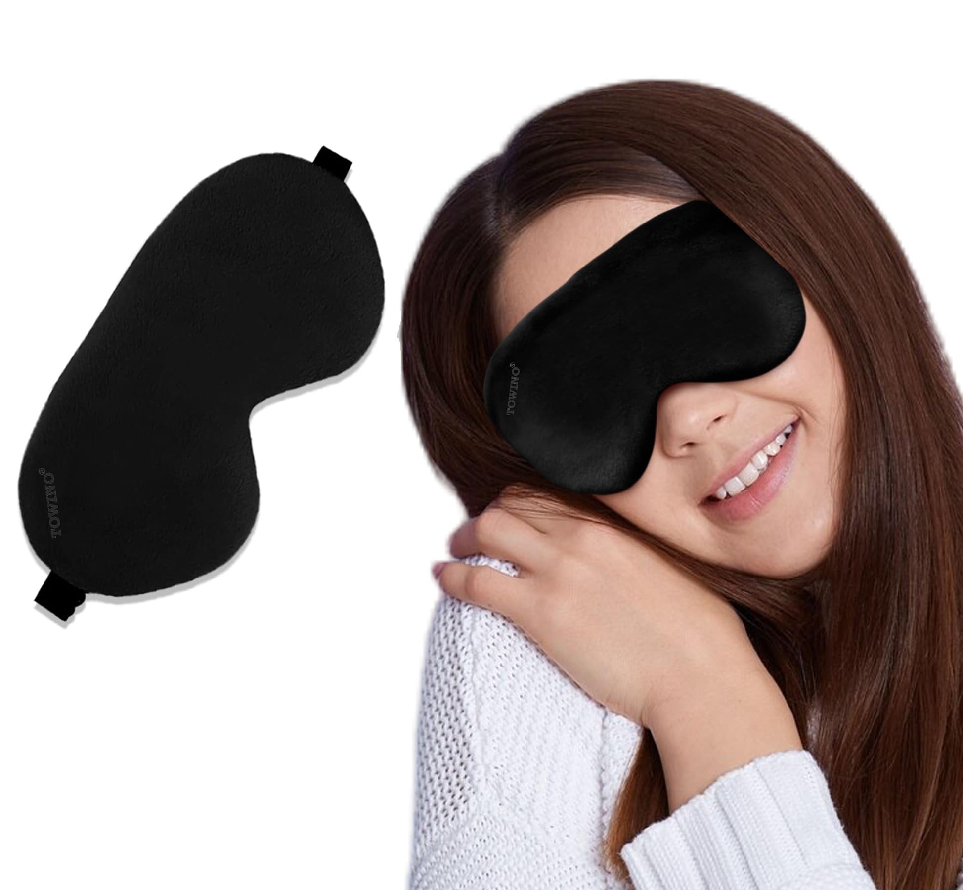 Towino Eye Mask For Sleep Eye Mask Super Smooth And Adjustable Strap Super Soft & Comfortable For Women & Men, Blindfold For Tr