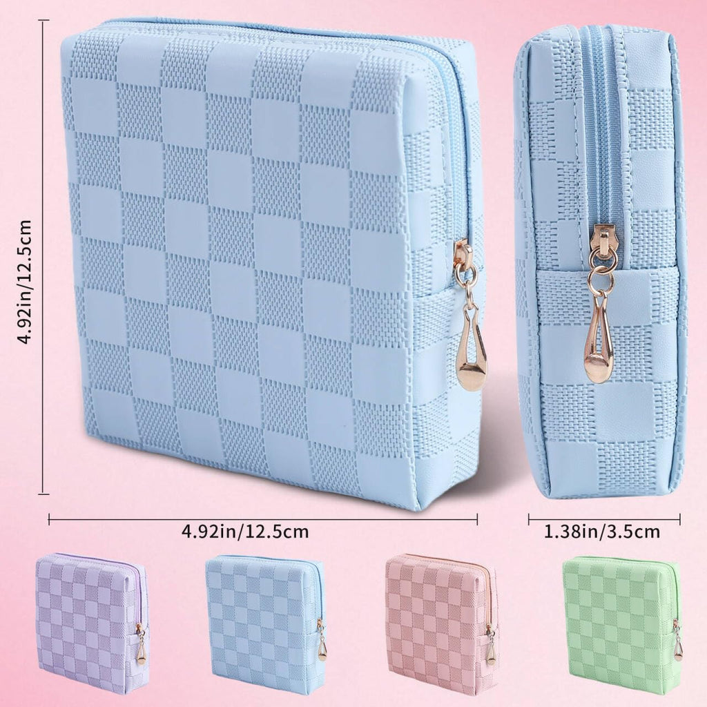 Teircno Period Bag for Women Girls | PU Leather Sanitary Napkin Storage Bag | Cute Pads Bags for Period | Discreet Menstrual Pou