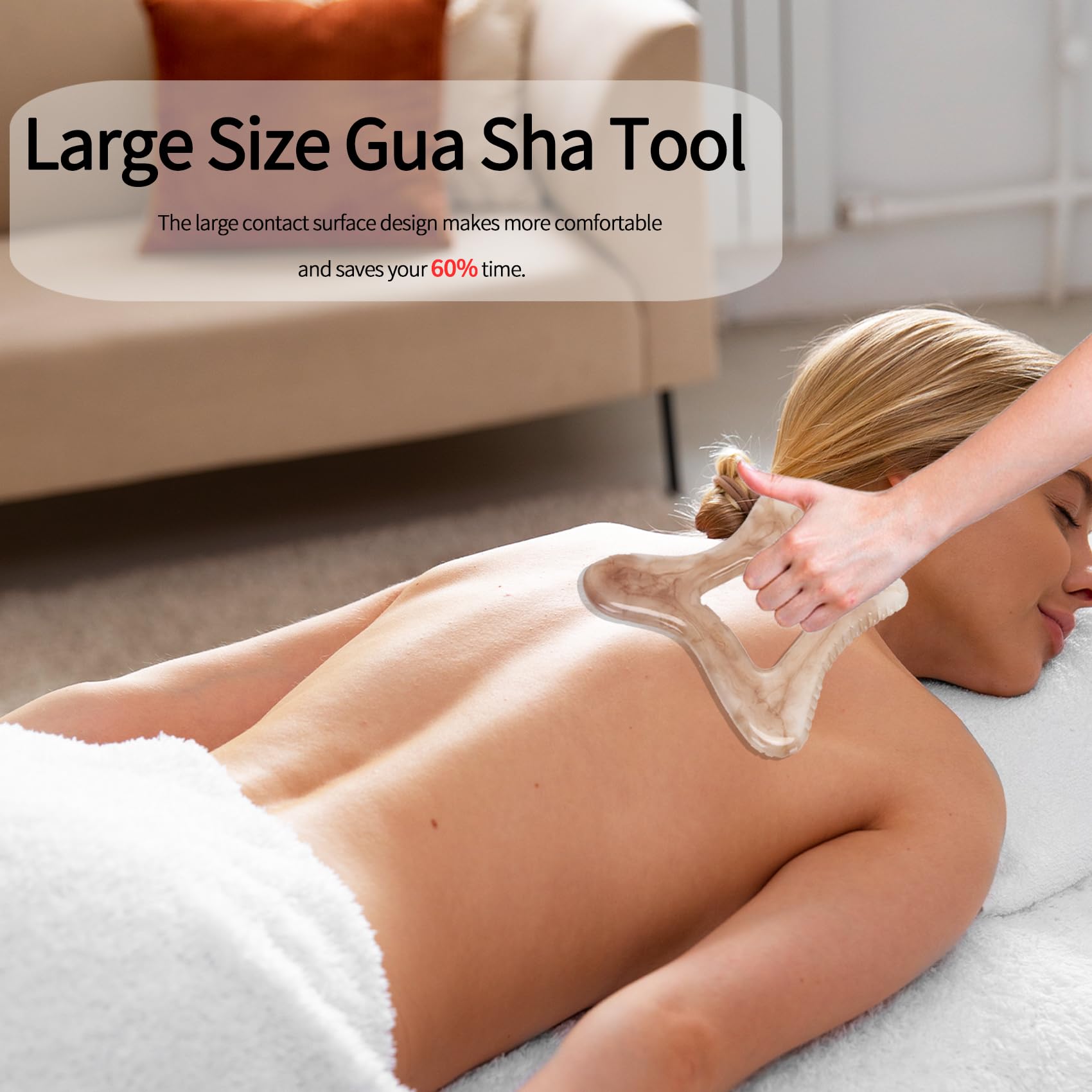 InfiniteRelax Body Gua Sha Tool Large Gua Sha Body Tool Cellulite Massage Tool (Resin) Lymphatic Drainage Tool Guasha Tool for F