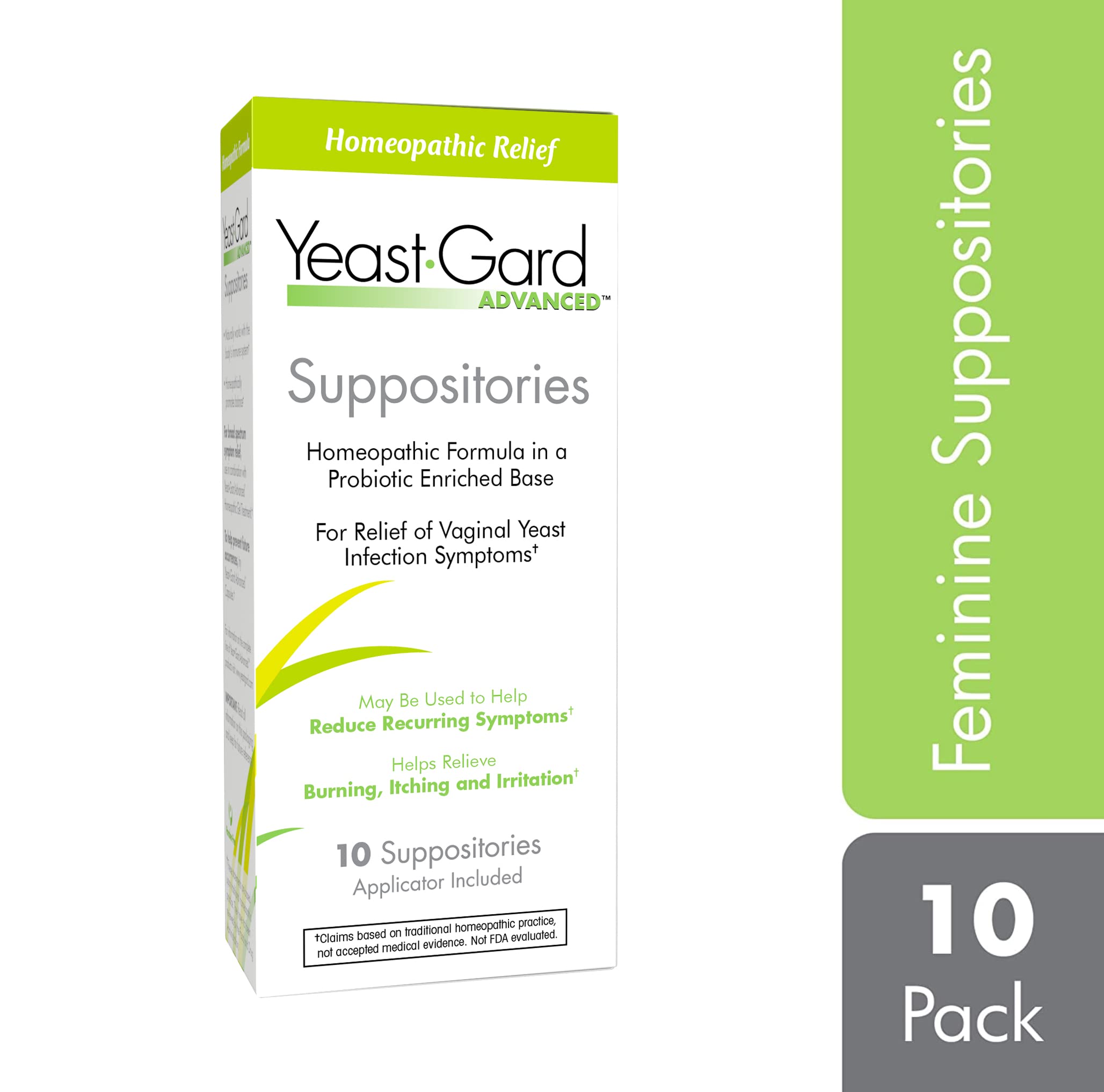 YeastGard Advanced Homeopathic Yeast Infection Vaginal Suppositories - 10 count Box