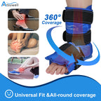Atsuwell Ankle Ice Pack Wrap 2 Pack, Reusable Ice Packs Ankle Cold Compression, Soft Plush Lining Gel Cold Pack for Foot, Flexib