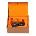 BRABUD 2 Dark Grey Marble Ball Exercise Massage Balls Health Stress Relieve Hand Exercise Baoding Balls BS020
